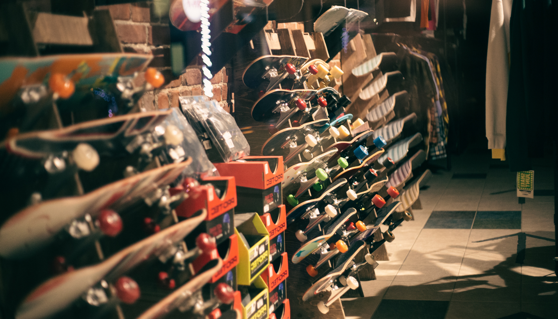 Variety of Skateboards at the shop